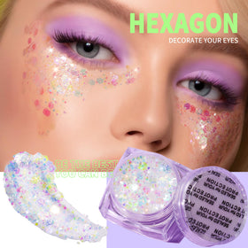 Teenitor close-up texture of gel revealing fine shimmer and chunky pieces for vibrant sparkle