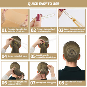 Teenitor three net sizes displayed to show selection for hair lengths