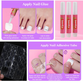 Teenitor included files, cuticle pusher and wood sticks to prep and secure nails