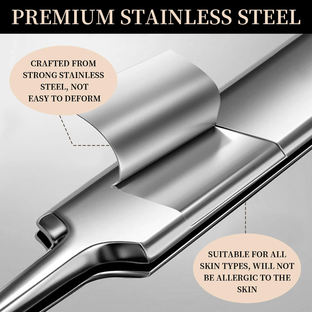 Teenitor tools laid flat highlighting stainless steel finish and variety