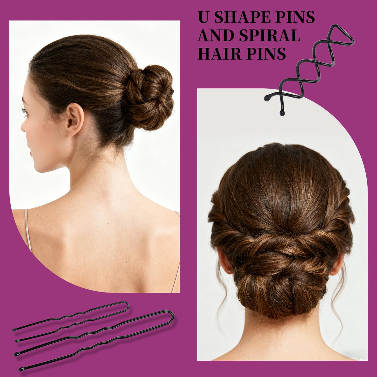 Teenitor U-shaped pins detail with rounded tips for comfortable bun support