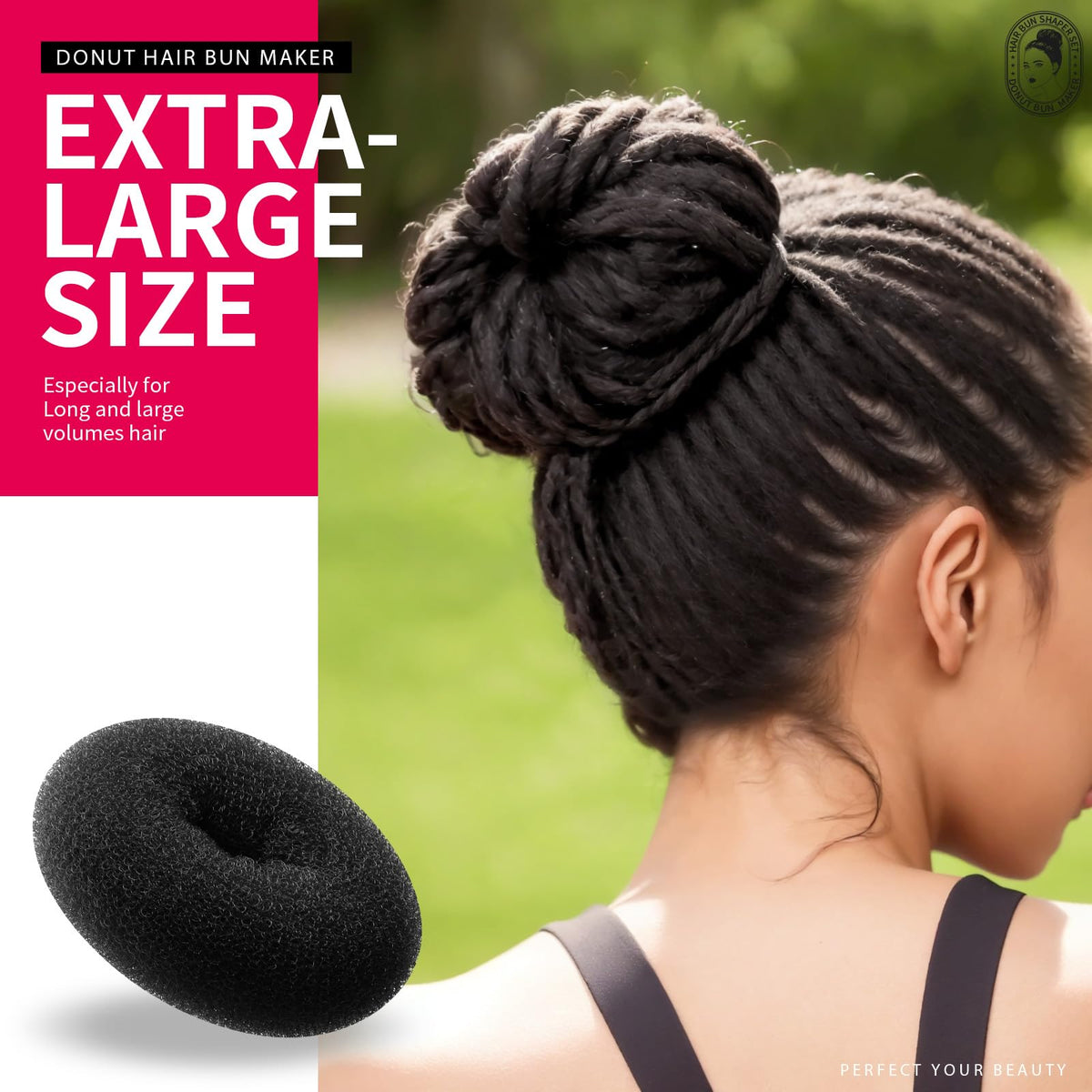 Teenitor step-by-step use image demonstrating fast bun creation