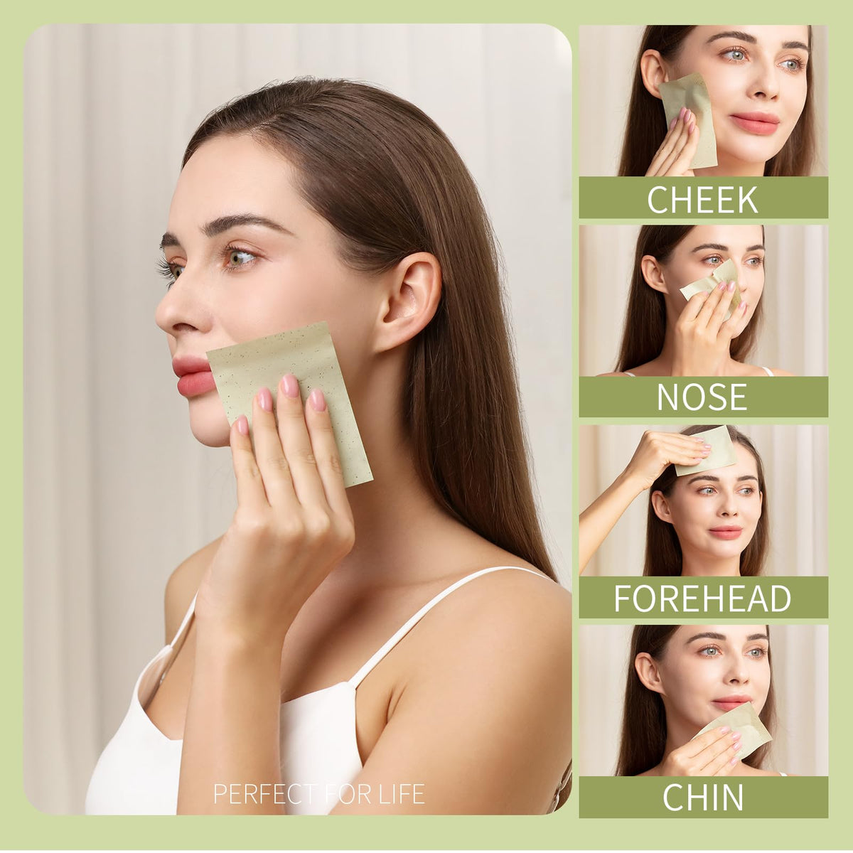 Teenitor sheet used on cheek preserving makeup and reducing shine