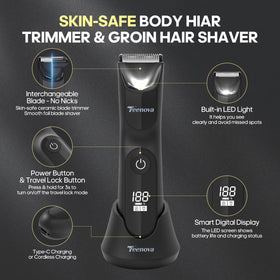 TEENOVA ceramic blade close-up demonstrating safe no-nick shaving