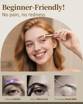 TeethBliss LED lit trimmer revealing fine facial hairs for accurate shaping
