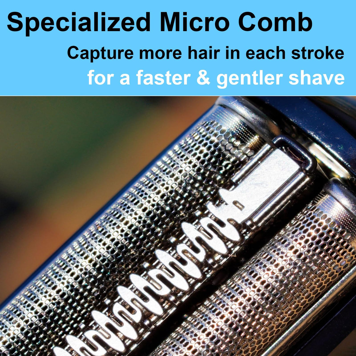 TEEYSO 32B installed on a Braun shaver demonstrating correct fit and performance