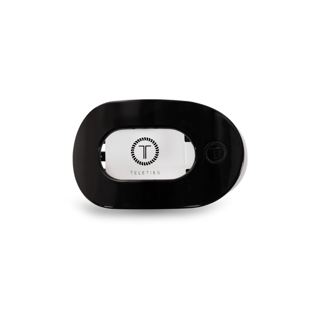 Teleties flat round clip front view shows sleek profile and secure hold