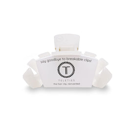 TELETIES large hair clip front view showing coconut white finish and strong grip