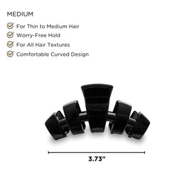 TELETIES medium clip side profile highlighting curved design for comfortable wear