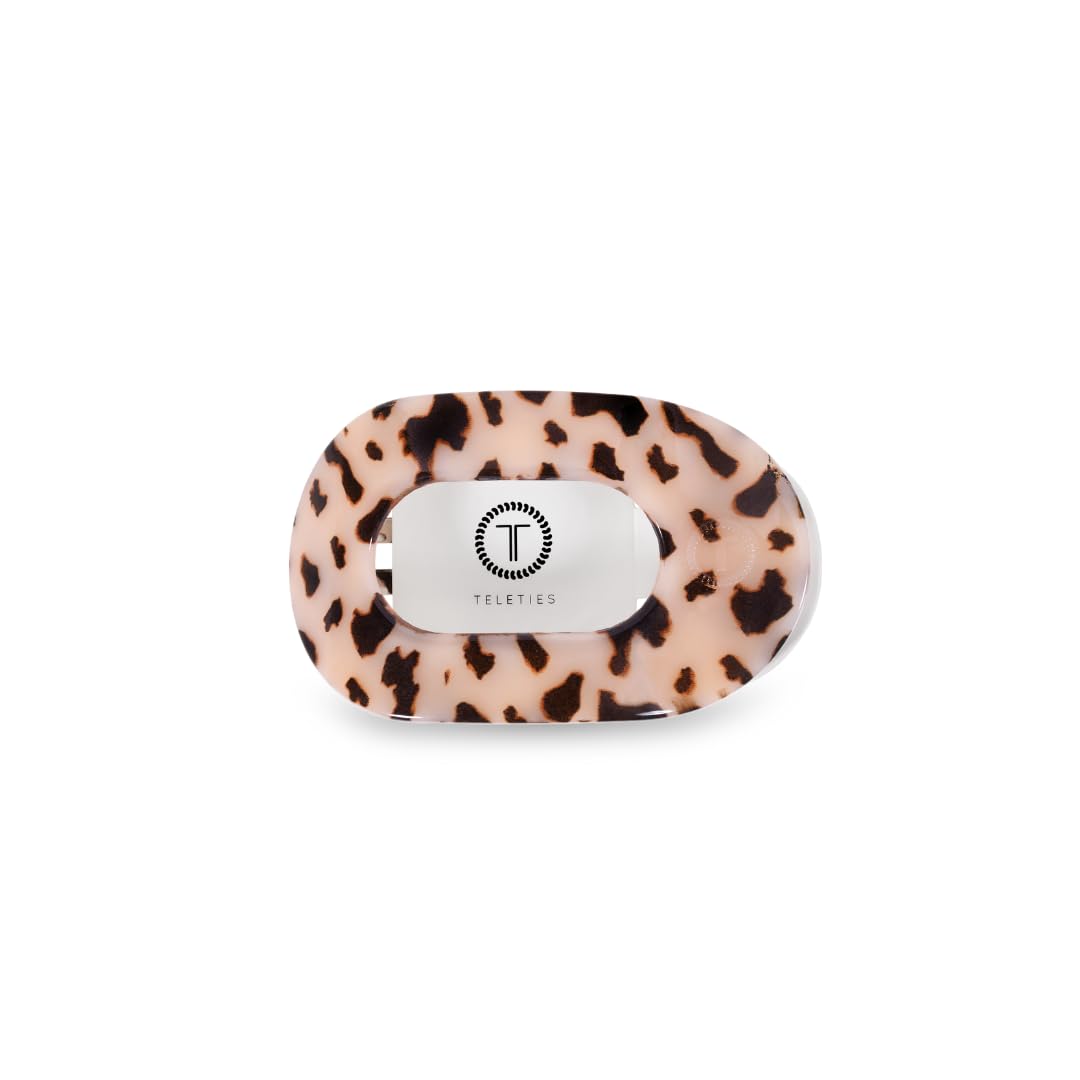 TELETIES medium flat round clip front view showing secure grip and style