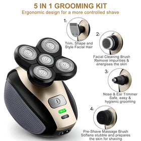 Telfun closeup of five dual-track heads for smoother coverage