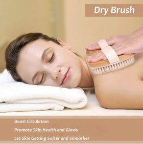 TEMEAYE body brush in use on leg demonstrating smoother skin benefit