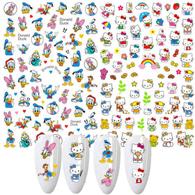 Temote close-up of a decal sheet showing detailed 3D cartoon patterns and crisp edges for neat application
