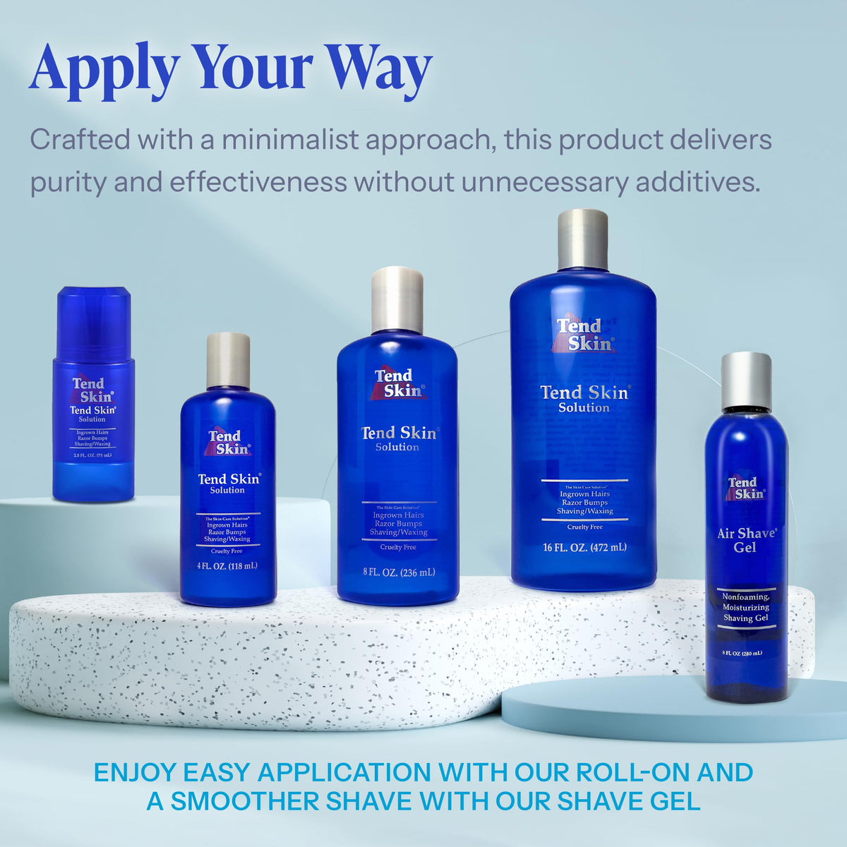 Tend Skin used after laser treatment demonstration indicating gentle, low-irritation application