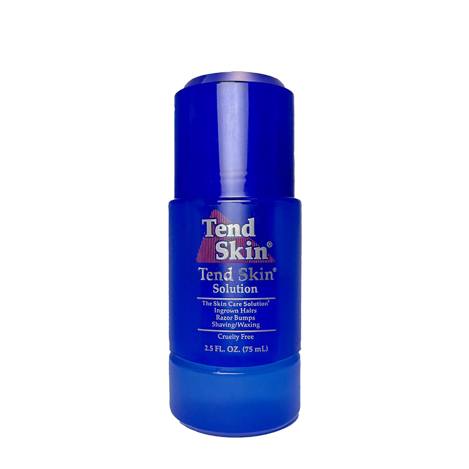 Tend Skin front packaging showing roll-on bottle for targeted bump reduction