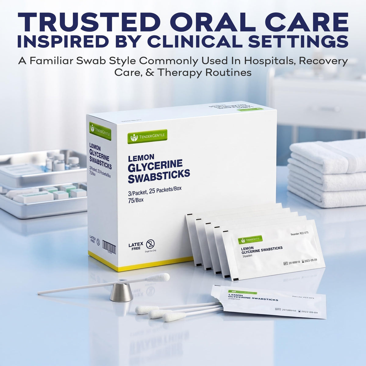 TenderGentle sealed individual packets preserving moisture for hygienic use