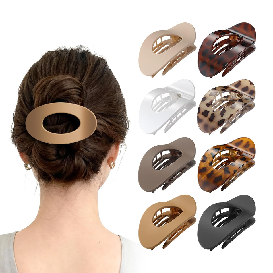 Tengantongda front packaging showing eight matte flat hair clips, convenient set