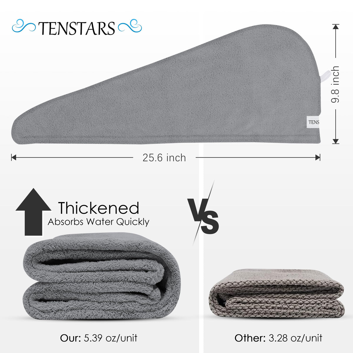 TENSTARS coral velvet close-up showing plush 320GSM fibers for faster absorbency benefit