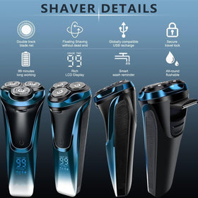 Teotopoa razor in hand to show size and travel-friendly cordless operation