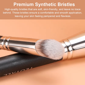 TEOYALL close-up synthetic bristles soft texture for smooth blending