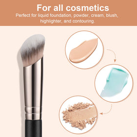 TEOYALL medium angled brush blending cream contour to create defined cheekbones with minimal waste