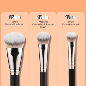 TEOYALL small concealer brush in use under eye for precise application