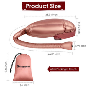 TEPENAR long stretchable hose attached to a handheld dryer for safe continuous airflow