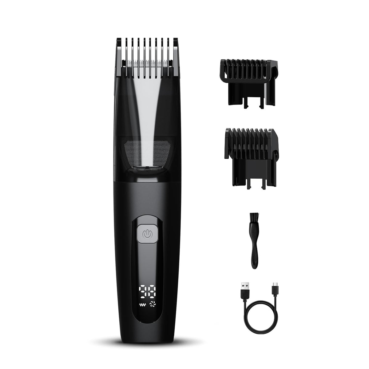 TEPOTZ front view of compact black trimmer showing sleek design and easy grip
