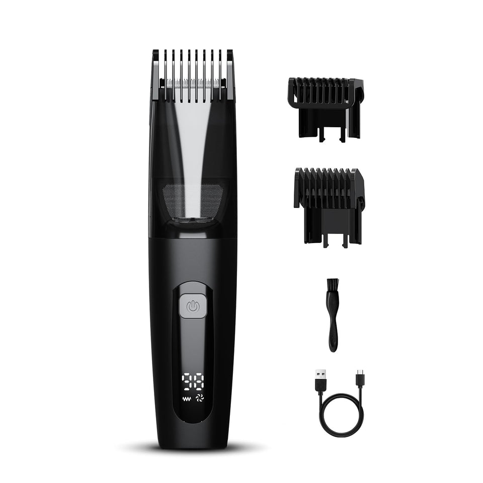 TEPOTZ front view of compact black trimmer showing sleek design and easy grip