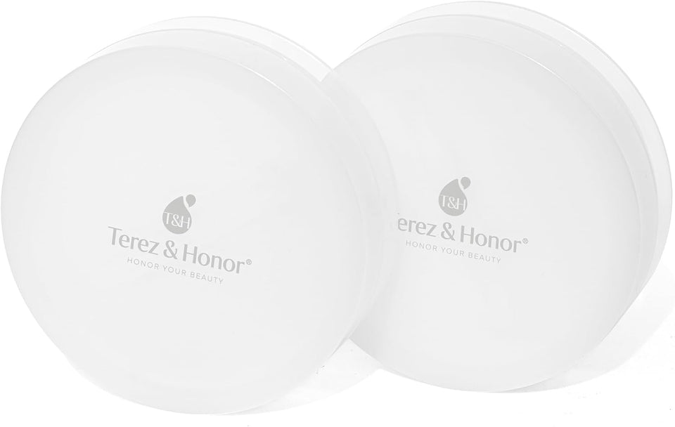 TEREZ & HONOR front view of compact jars showing elegant travel-ready design