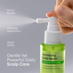 TEREZ & HONOR demonstration of spray applied to scalp for targeted care