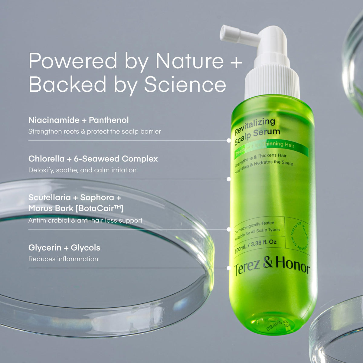 TEREZ & HONOR serum texture on hand, lightweight moisturizing feel
