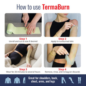 TermaBurn wearable wrap on arm illustrating size and fit benefits