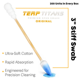 Terp Titans spiral-tip detail absorbing liquid efficiently for reduced drips and better coverage
