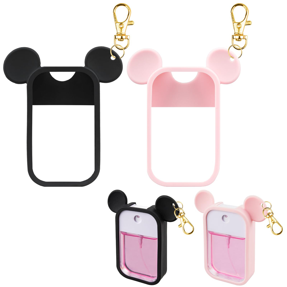 TERPINK case front view showing black and pink pair and easy attachment benefit