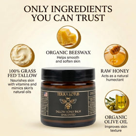 Terra Lotus close-up texture swirl of balm, showing smooth absorbable consistency