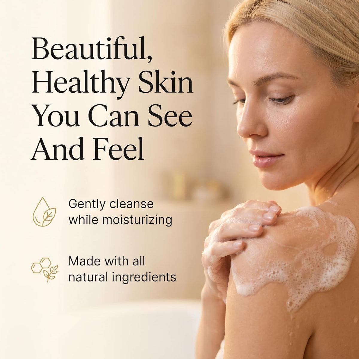 Terra Lotus soap in shower scene demonstrating gentle daily use