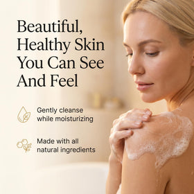 Terra Lotus soap on draining dish in bathroom illustrating long-lasting bar benefit