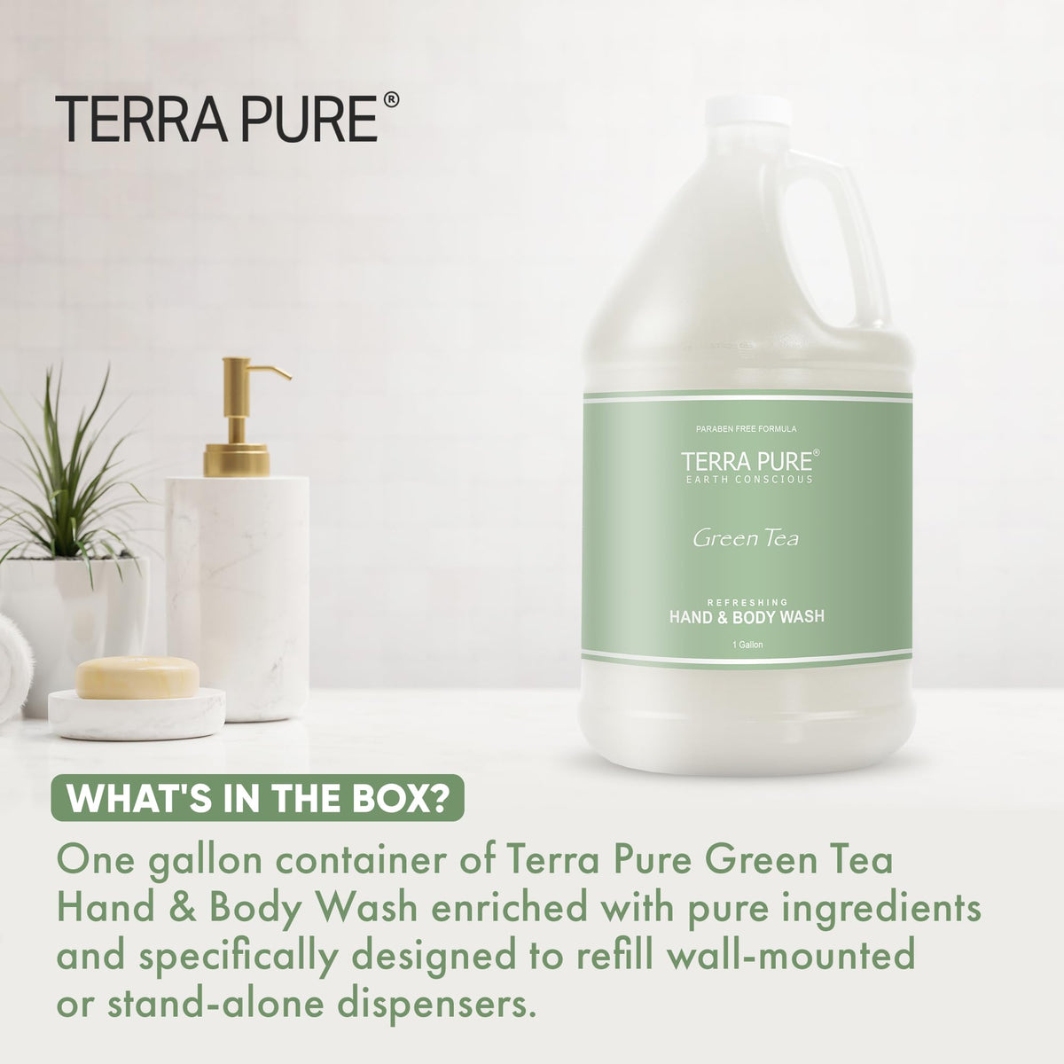 Terra Pure pour spout detail for easy refill and reduced spills