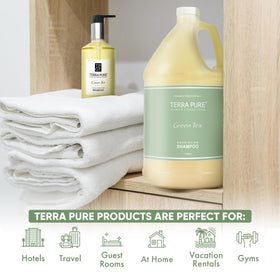 Terra Pure pouring into a dispenser for fast no-mess refills benefit