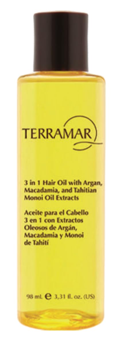 Terramar 3 in 1 Hair Oil front bottle showing label and volume for clear identification and trust