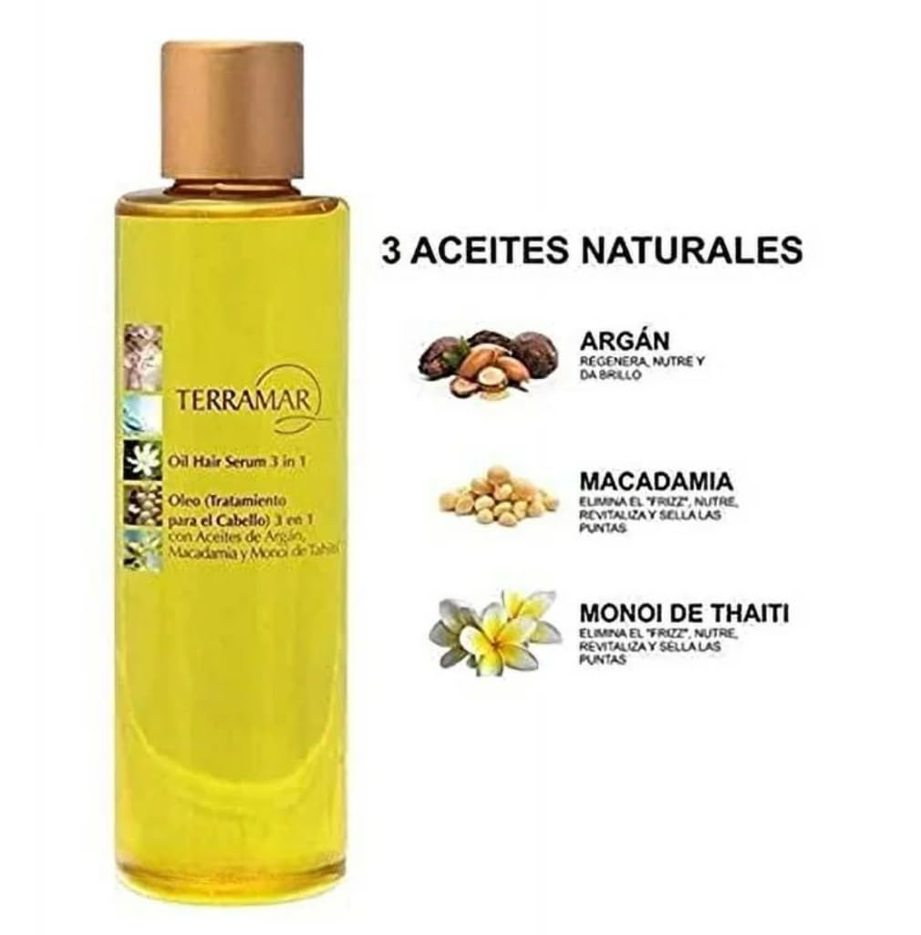 Terramar lightweight oil texture dispensed on hand illustrating fast absorption and non-greasy feel