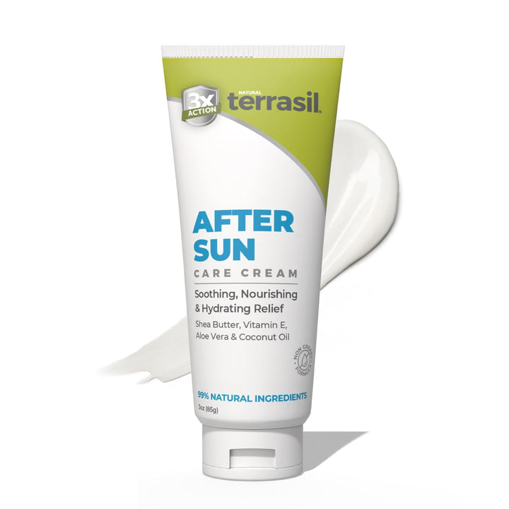 terrasil front packaging showing travel-friendly 3 oz tube and tropical scent benefit