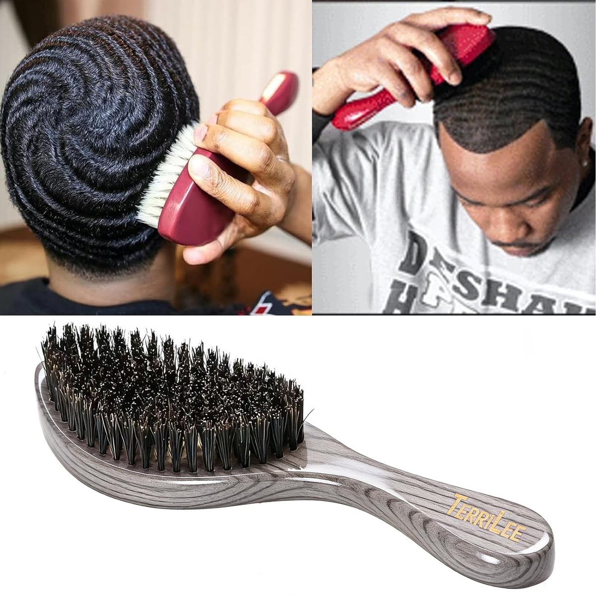Terrilee brush in hand demonstrating real use and improved brushing consistency for 360 waves