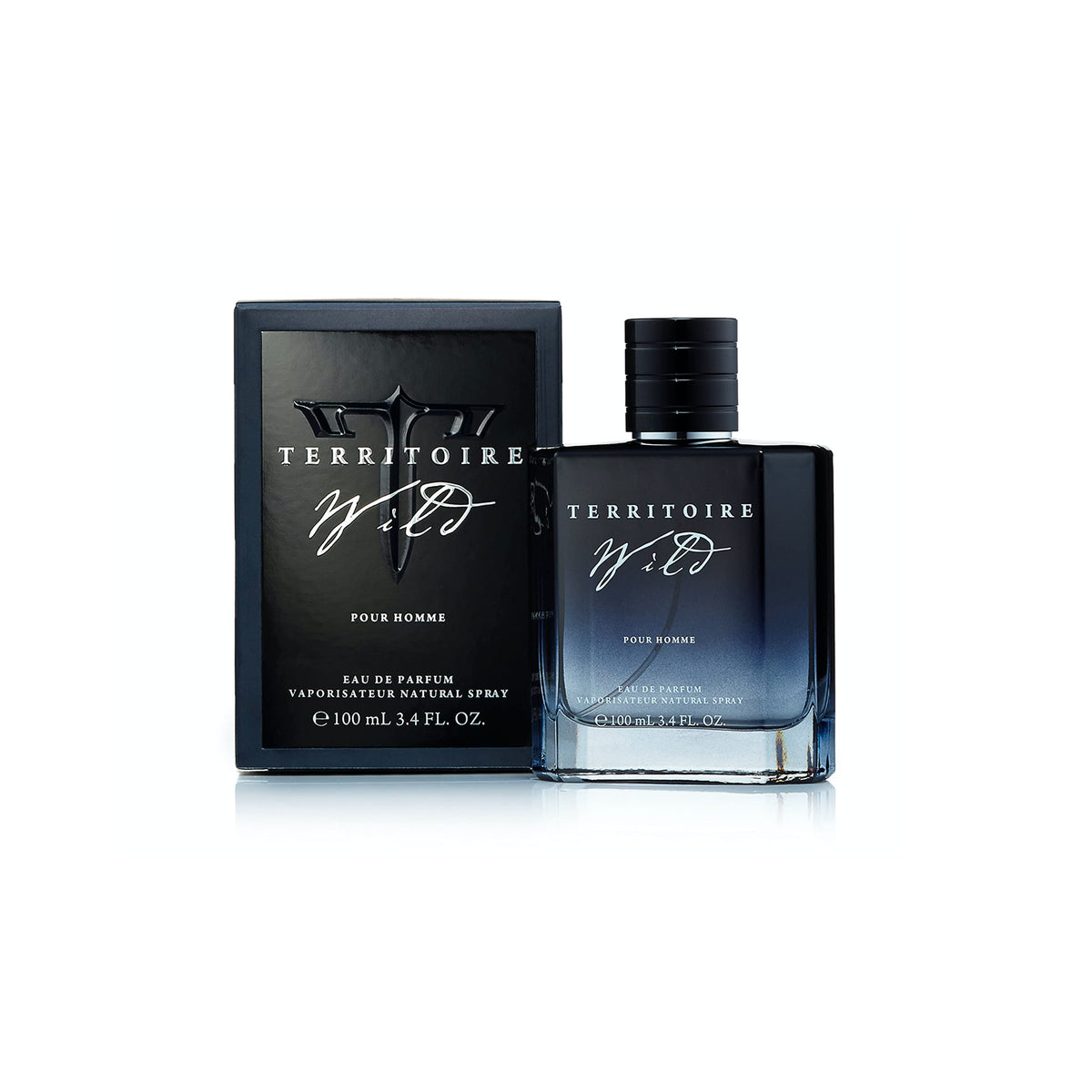 Territoire Wild front bottle view showing bold label and sleek design benefit: strong first impression