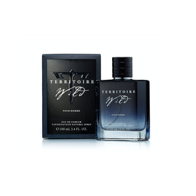 Territoire Wild front bottle view showing bold label and sleek design benefit: strong first impression
