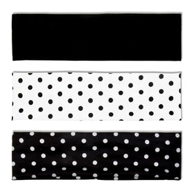 TERSE front view of three polka dot headbands showing pattern and packaging benefit
