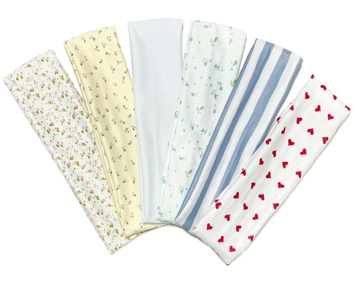 TERSE six headbands front view showing colors and pattern variety for styling