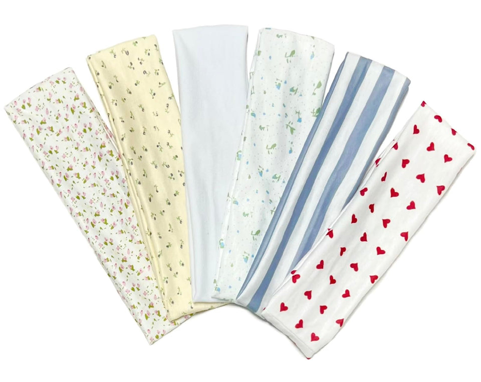 TERSE six headbands front view showing colors and pattern variety for styling