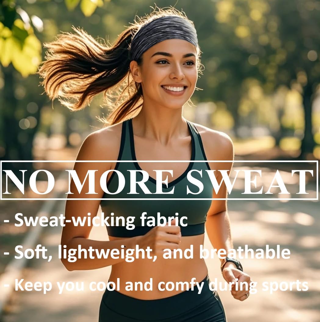 TERSE headband worn by runner keeping sweat out of eyes